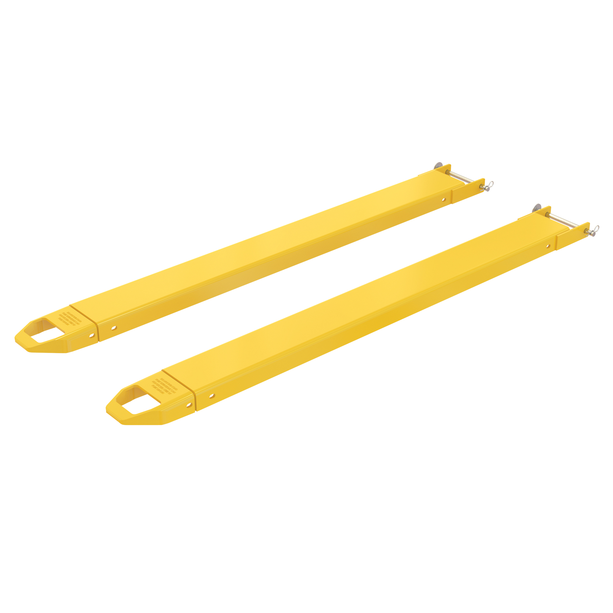 Vestil Pin Style Fork Extensions - 5in. x 66in., 4000-Lb. Capacity, Steel, Yellow, Model# FE-5-66-P